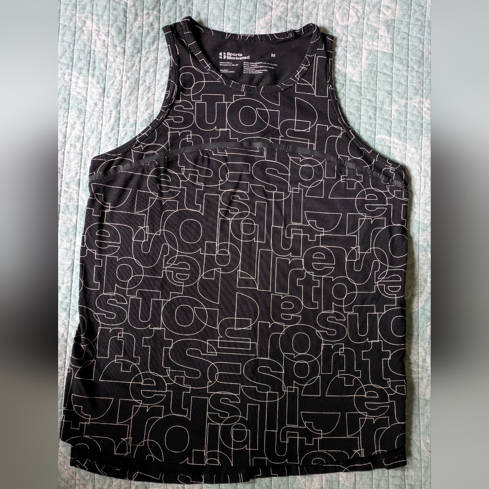 Sports Illustrated Athletic Black Graphic Tank Top. Size M
